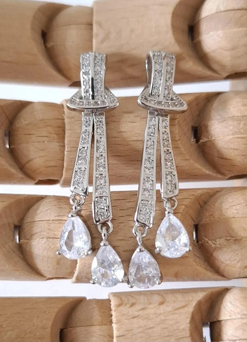 14k white gold over - 14k, pear